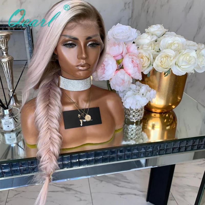 Icy Pink Full Lace Wigs Human Hair HD Lace Frontal -Qearl