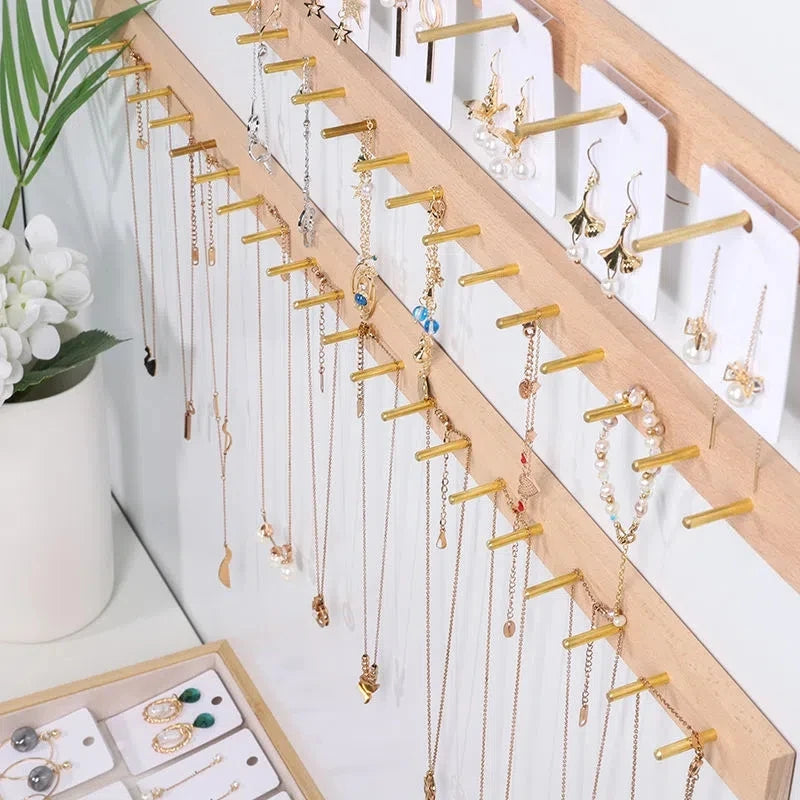 Jewelry Wall Hanging Display - Wooden Organizer
