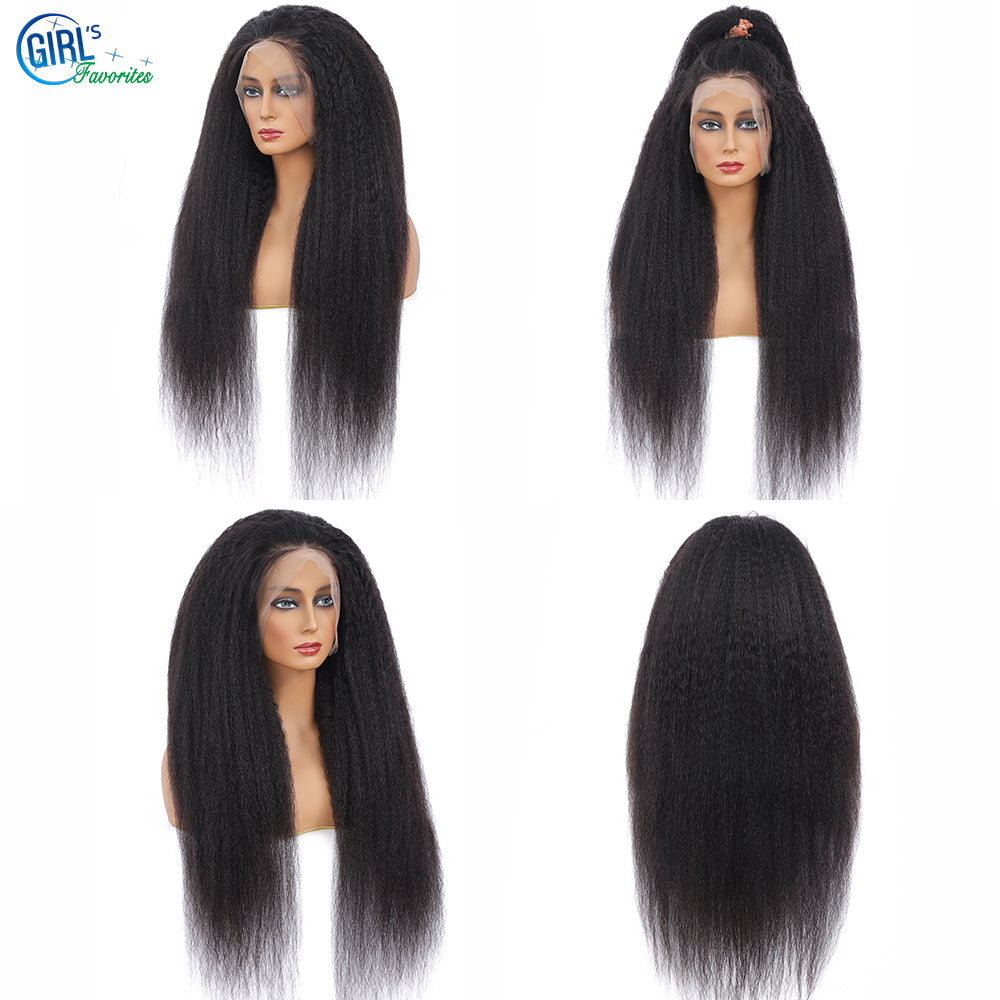10a Grade Brazilian Human Hair Wigs 250 Density 13x4 Kinky Straight - your-beauty-matters