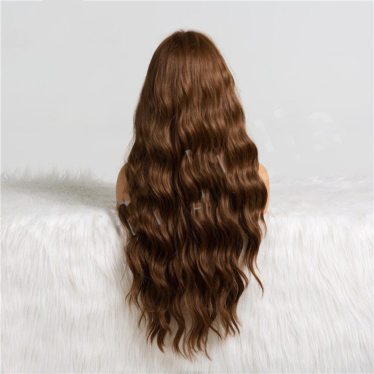 Long Wavy Brown Wig With Bangs Cosplay Party Hair Wigs - your-beauty-matters