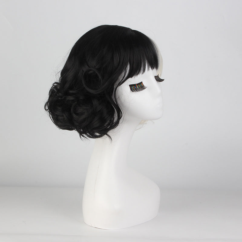 Kuila Wig--Cruella Wig Anime Cosplay Black And White Color Combination Short Curly Hair - your-beauty-matters