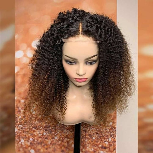 1b30 Honey Blonde Color Wig Kinky Curly 4x4 Lace Closure Human Hair - your-beauty-matters