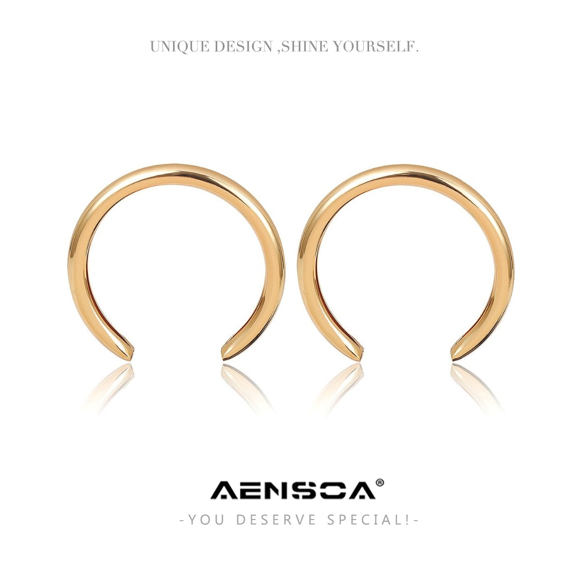 AENSOA Trendy Big Open Round Drop Earrings