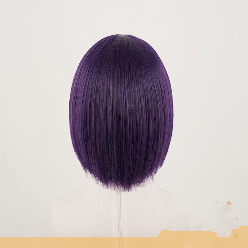 Cosplay wigs are short and purple - your-beauty-matters