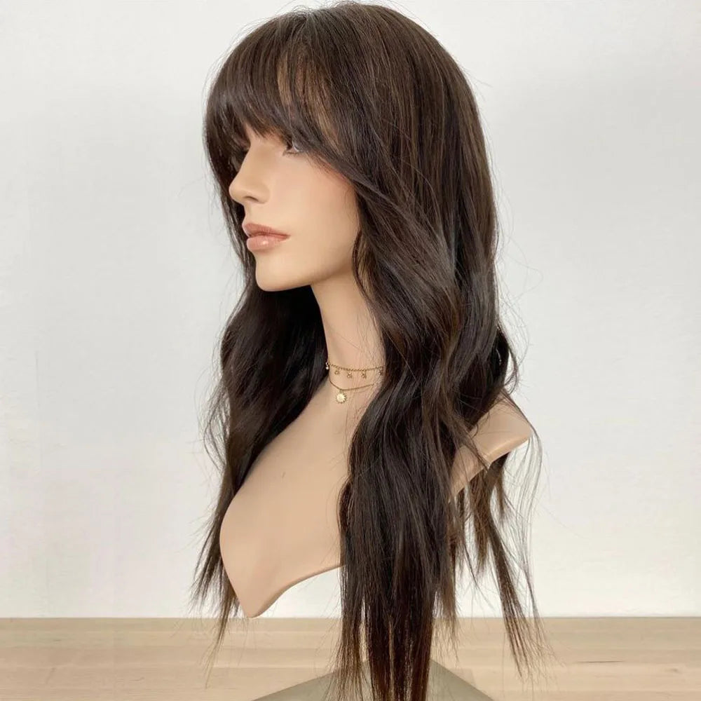 Jewish Wig Lace Front Human Hair Wigs With Bangs European Virgin Hair