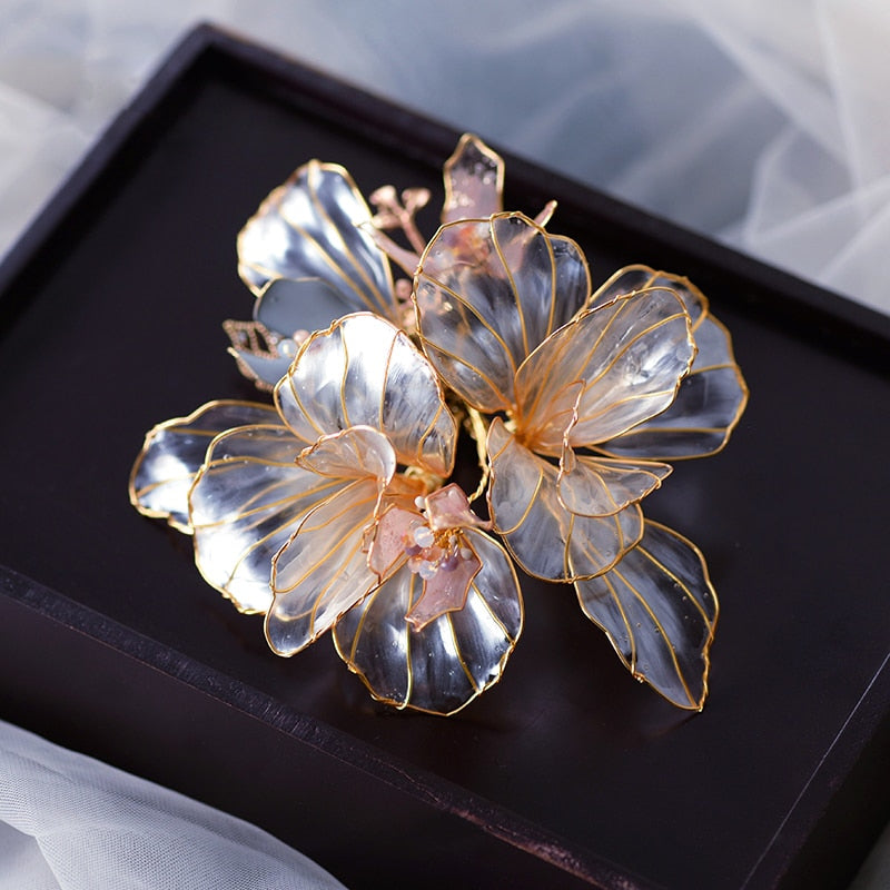 3 Pics Vintage Crystal Rhinestone Bridal Barrettes Headdress