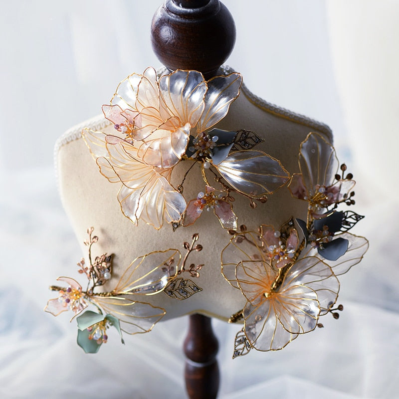 3 Pics Vintage Crystal Rhinestone Bridal Barrettes Headdress
