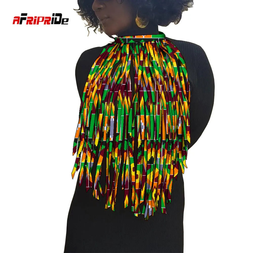 African Print Tassel Necklace