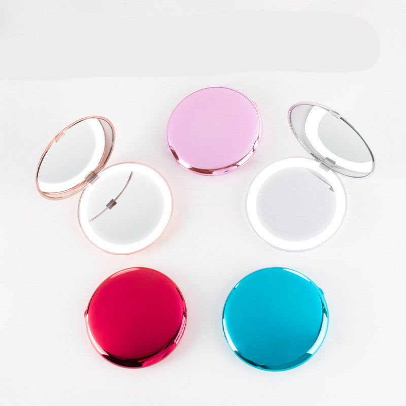 Mini makeup mirror with led light 2X Magnifying USB charging - your-beauty-matters