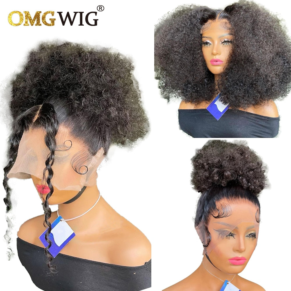 360 Full Lace Wig Human Hair Afro Kinky Curly Brazilian Remy Hair Lace Wigs