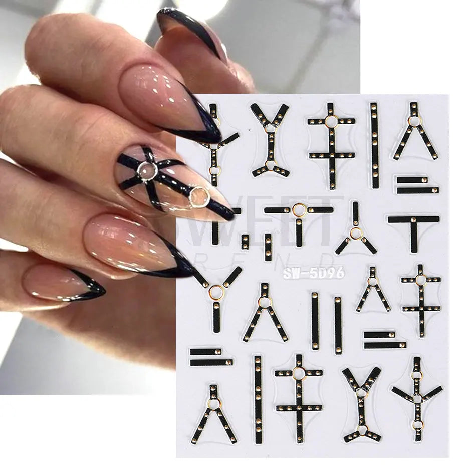 Gothic Nails Stiletto 5D Embossed Stickers