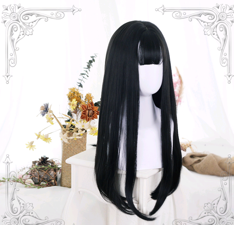 Lolita Wig 65cm  Black Long Straight Wig - your-beauty-matters