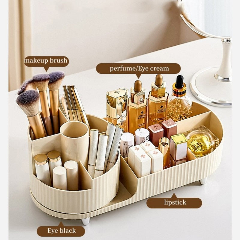 Desktop Cosmetic Organizer for Brushes 360° Rotating Makeup Brush Holder