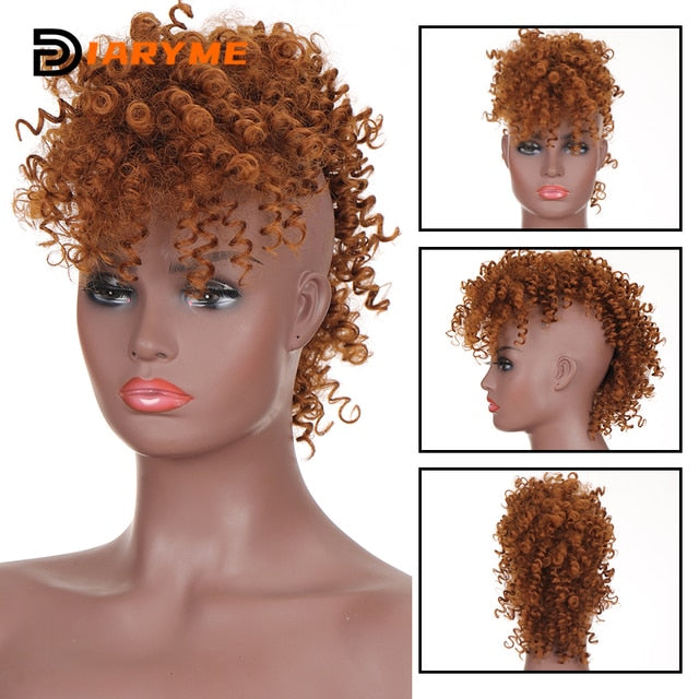 Synthetic High Kinky Curly Mohawk Hairpiece - Clip In Hair Extension