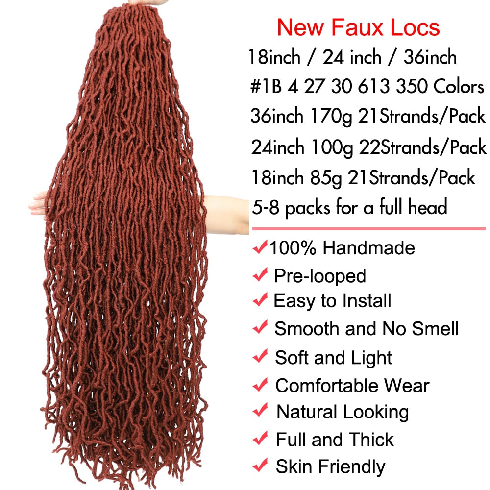 Soft Locs Crochet Hair 36 Inches Ginger | Soft Locs Crochet Hair  - Soft - Free + Shipping