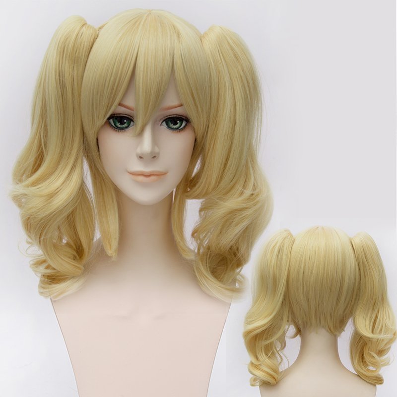 European And American Curly Hair Golden Yellow Anime Cosplay Wig Full Headgear - your-beauty-matters