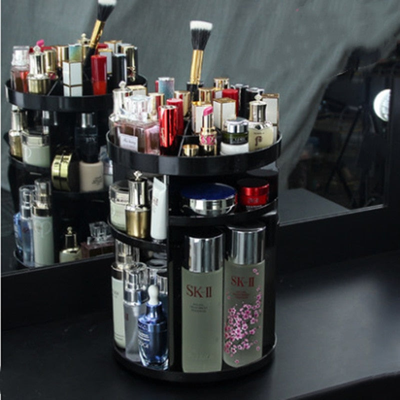 360 Make Organizer Box Cosmetic Transparent Fashion Multi-function Acrylic - Makeup Organizers