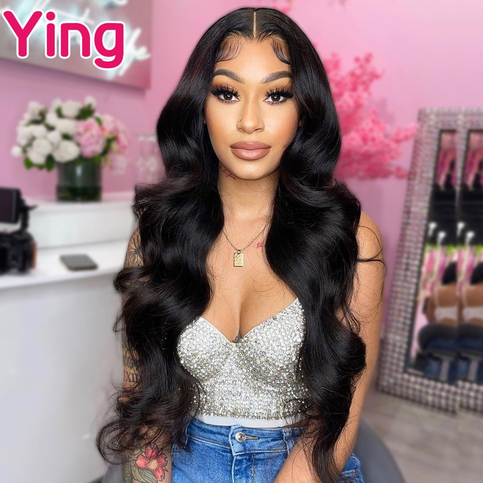 Grey Ombre Colored Body Wave Wig Transparent 13x6 Lace Front Human Hair Wigs