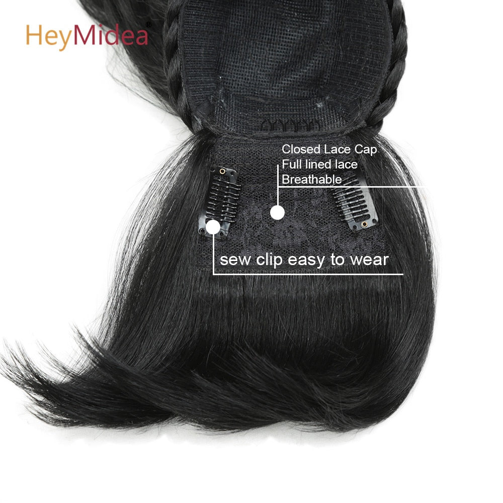 Ponytail Extension Synthetic Curly Ponytail With Bangs Clip In Hair Extension