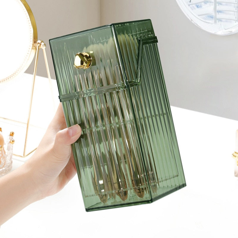 Luxury Makeup Brushes Organizer With Lid