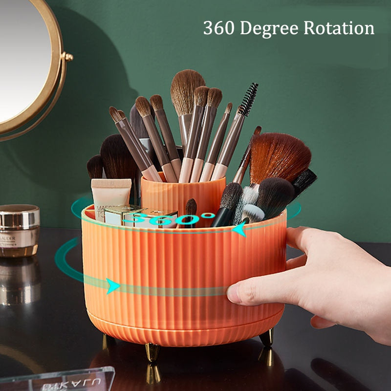 360° Rotating Makeup Brush Storage-Double Rotatable