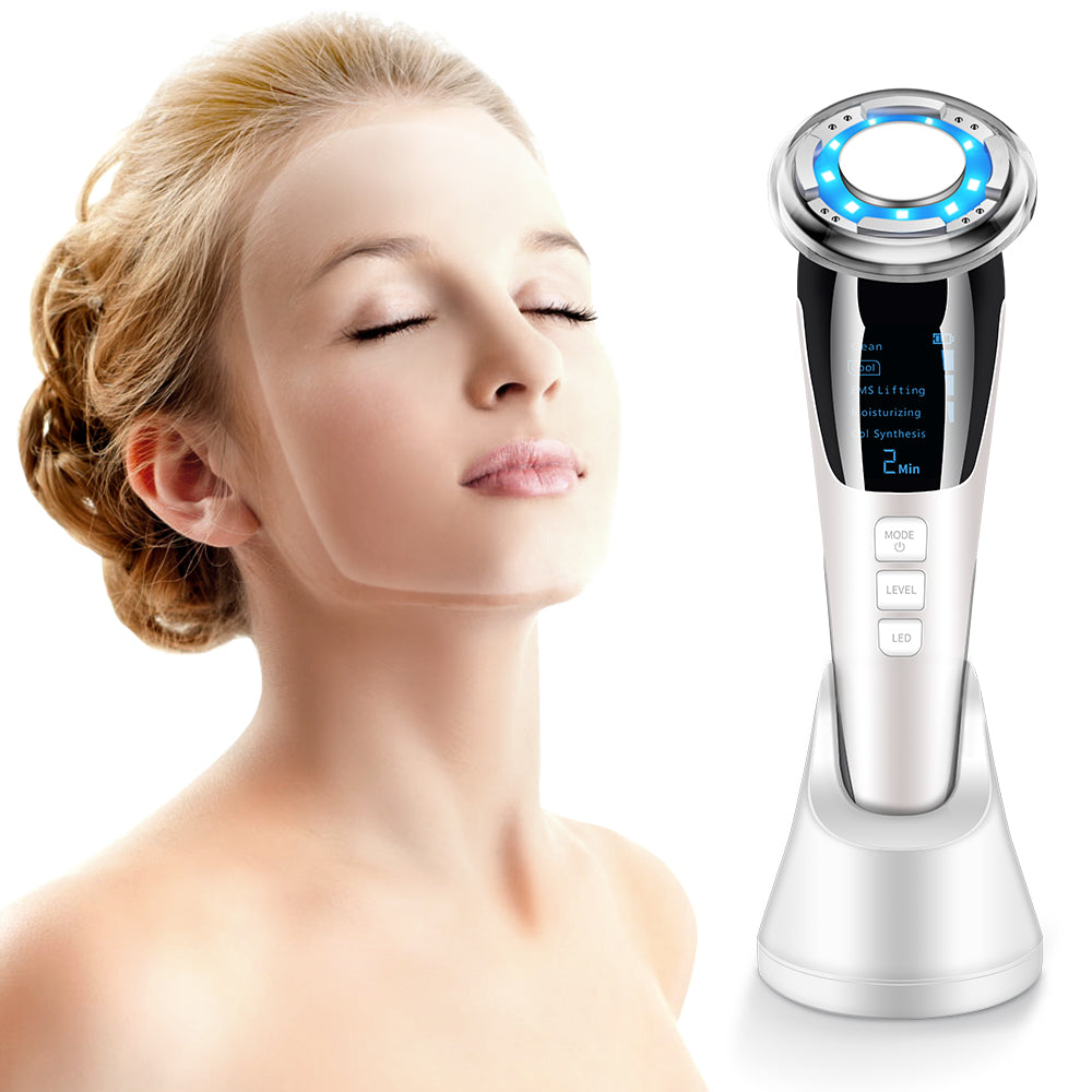 Ultrasonic LED Photon Vibration Light Therapy Massage Apparatus Micro-current Beauty Apparatus