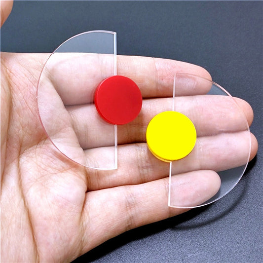 KUGUYS Acrylic Yellow Red Colors Semicircle Geometric Stud Earrings