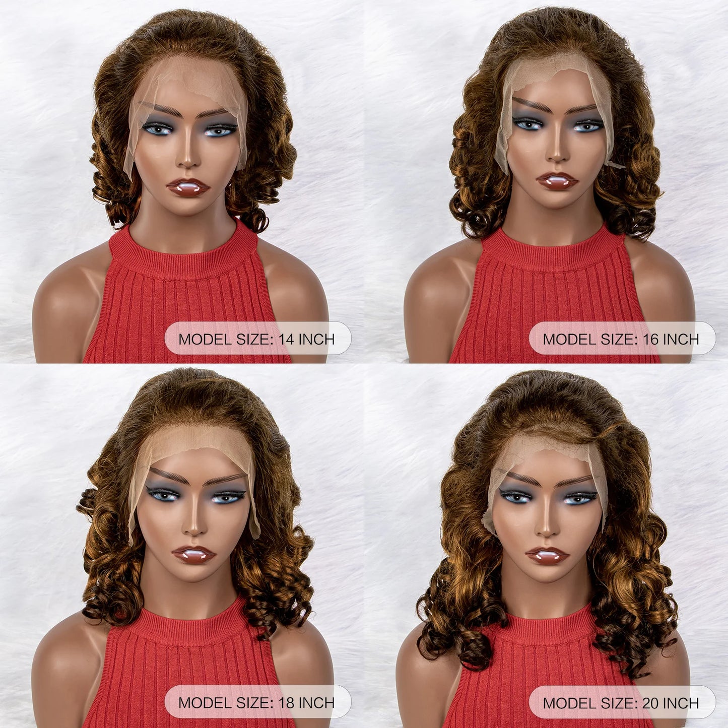Malaika Bouncy Curly Spring FUMI 13x4 Lace Front Human Hair Wigs 250 Density
