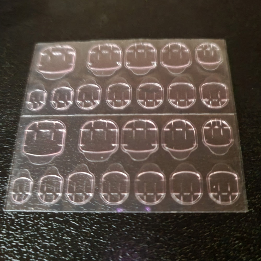 Pink 6cmx8cm 120pcs Double Sided False Nail Art Adhesive Tape Glue Sticker