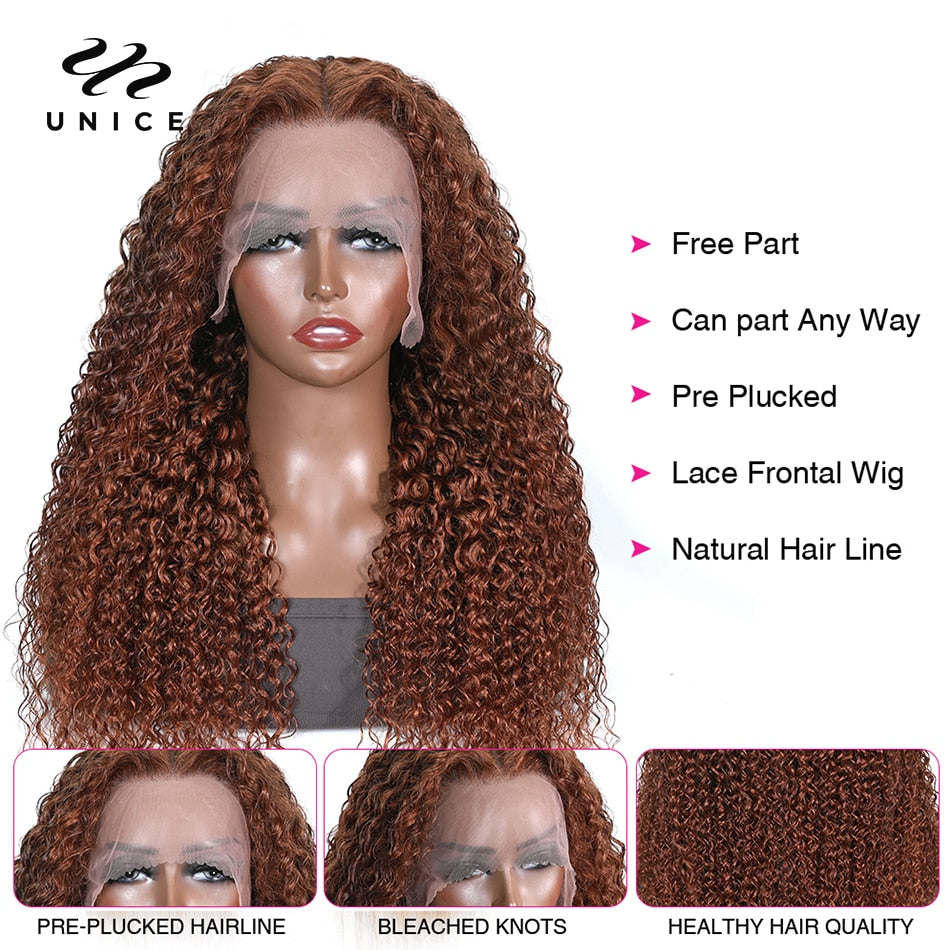 UNice Hair Lace Front Wig - Brazilian Curly Human Hair Wig