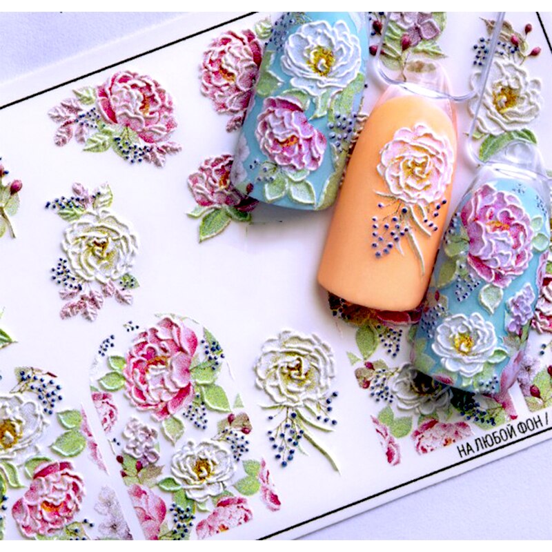 3D Acrylic Engraved  Nail Sticker