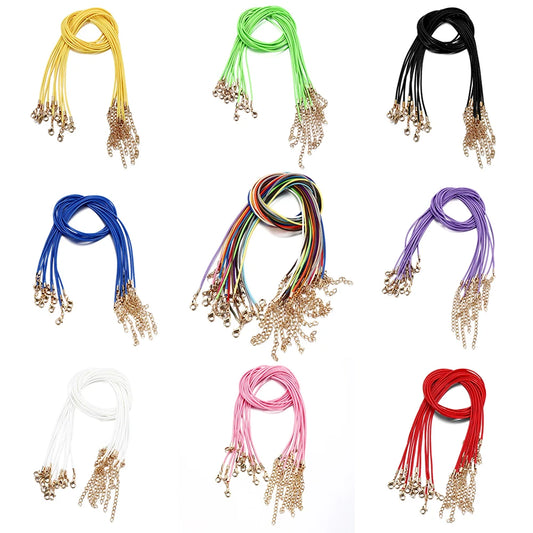 10Pcs/Lot 1.5mm Colorful Faux Leather Cord Adjustable Braided Rope