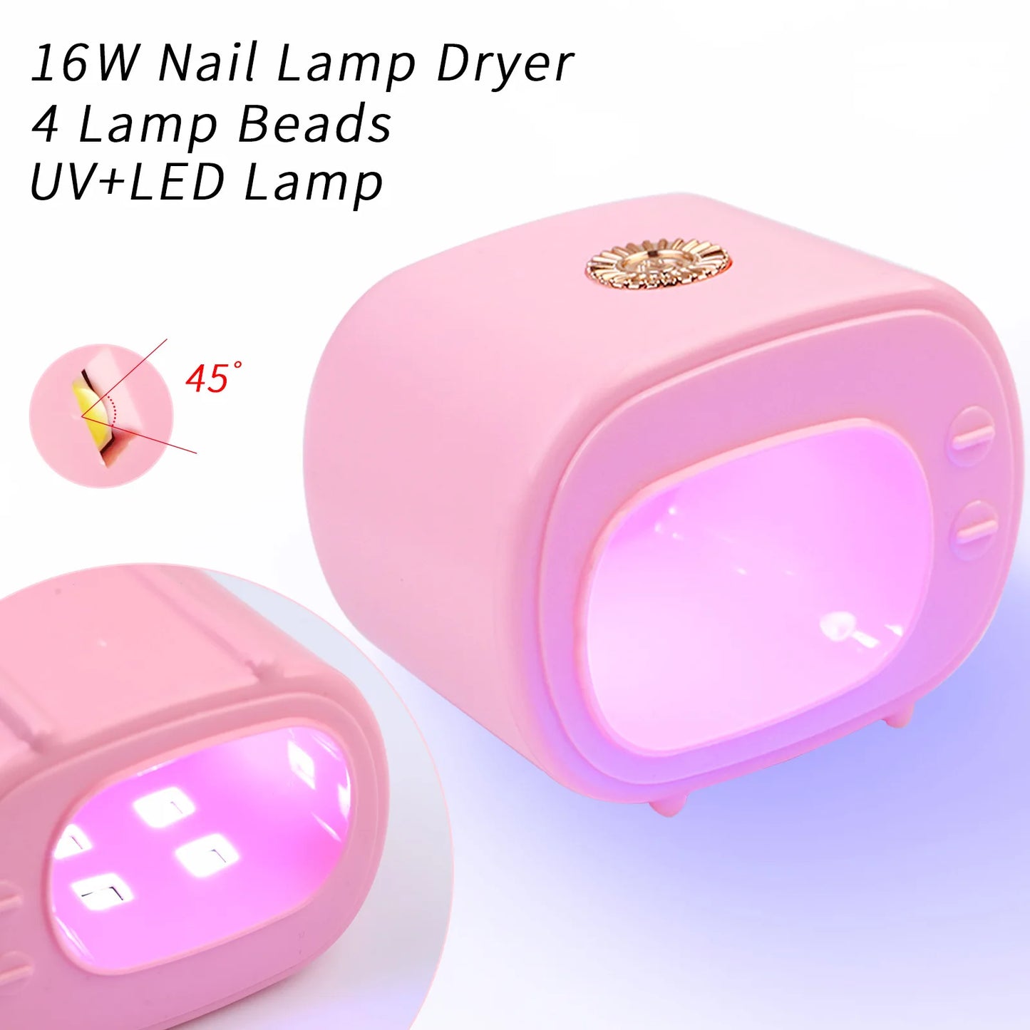 16w Mini TV Manicure Lamp Uv Light for Gel Nails