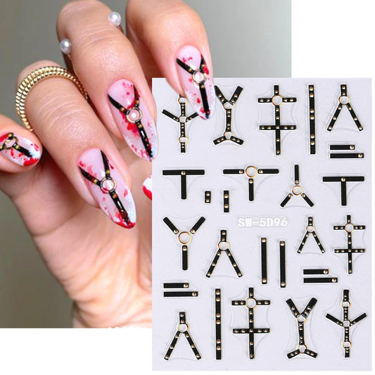 Gothic Nails Stiletto 5D Embossed Stickers