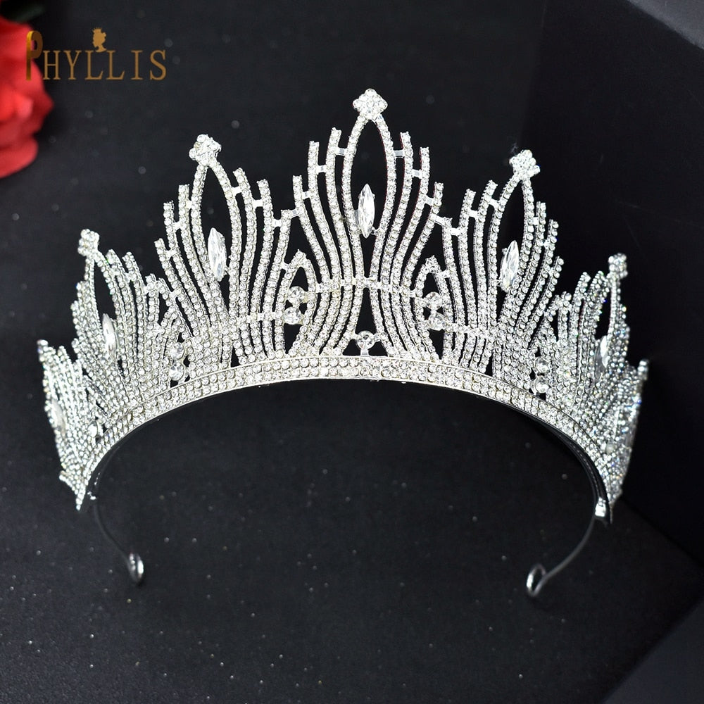 A247 Luxury Bridal Rhinestone Crown--Wedding Headpiece