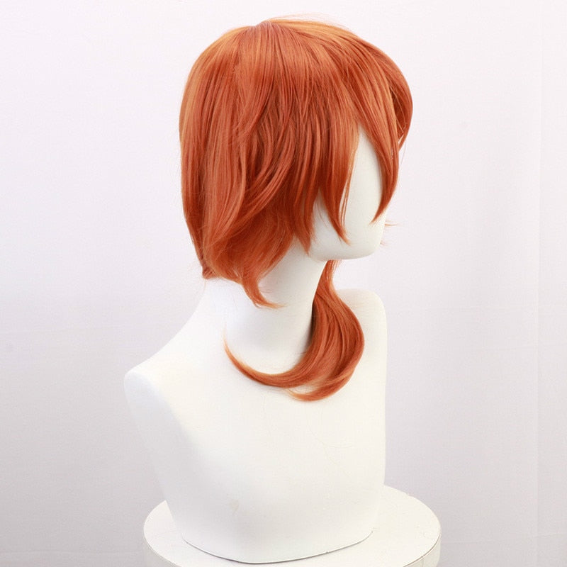 Anime Bungo Stray Dogs Chuya Nakahara Chuuya Cosplay Wig Orange Heat Resistant Synthetic Hair Wigs + Wig Cap Accessories - Headwear - your-beauty-matters