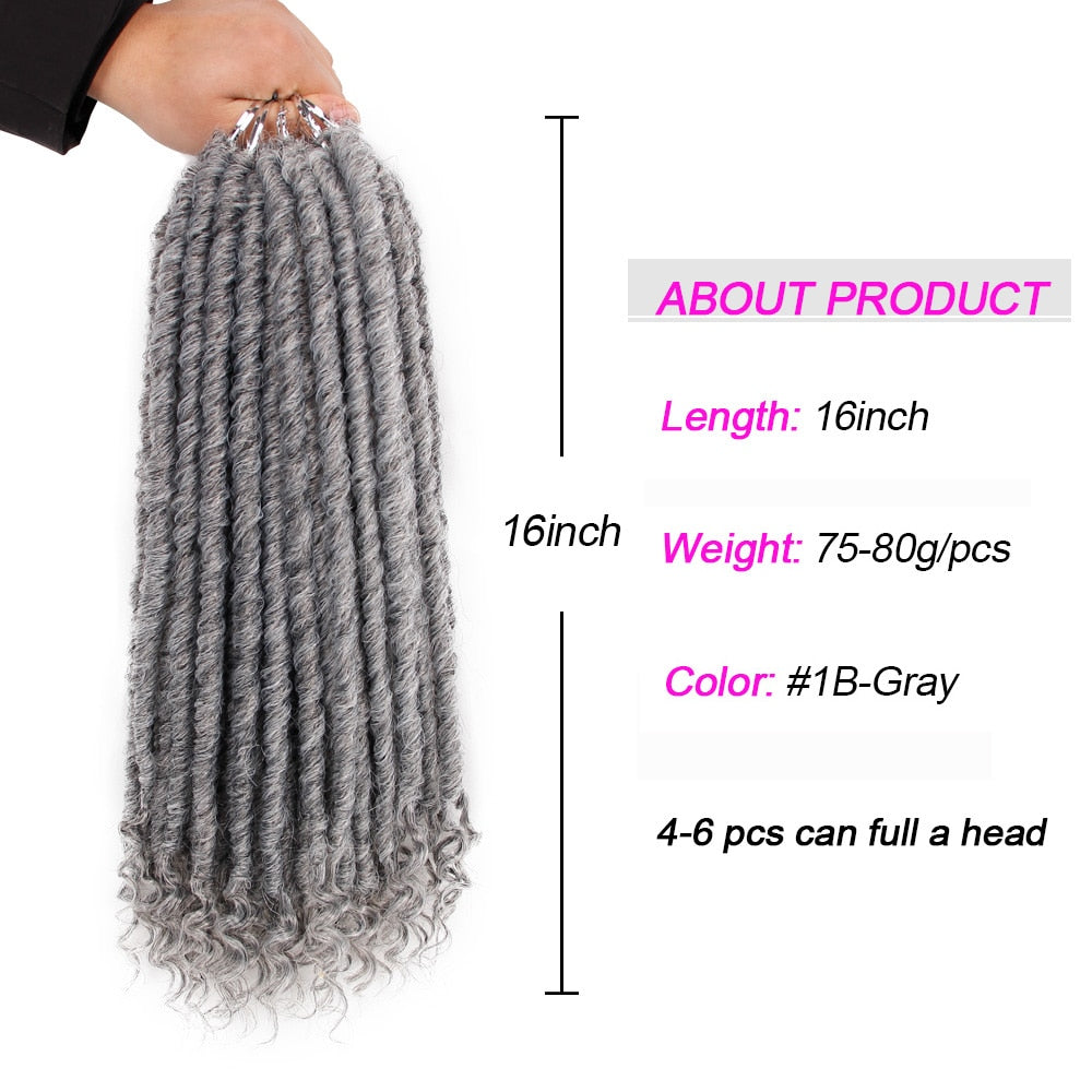 Black Btar Hair Goddess Locs Crochet Braiding Hair - Synthetic Faux Locs With Curly Ends Hair