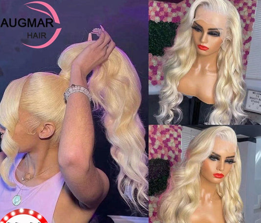 360 Lace Front Human Hair Blonde 613 Body with Hd Transparent Lace