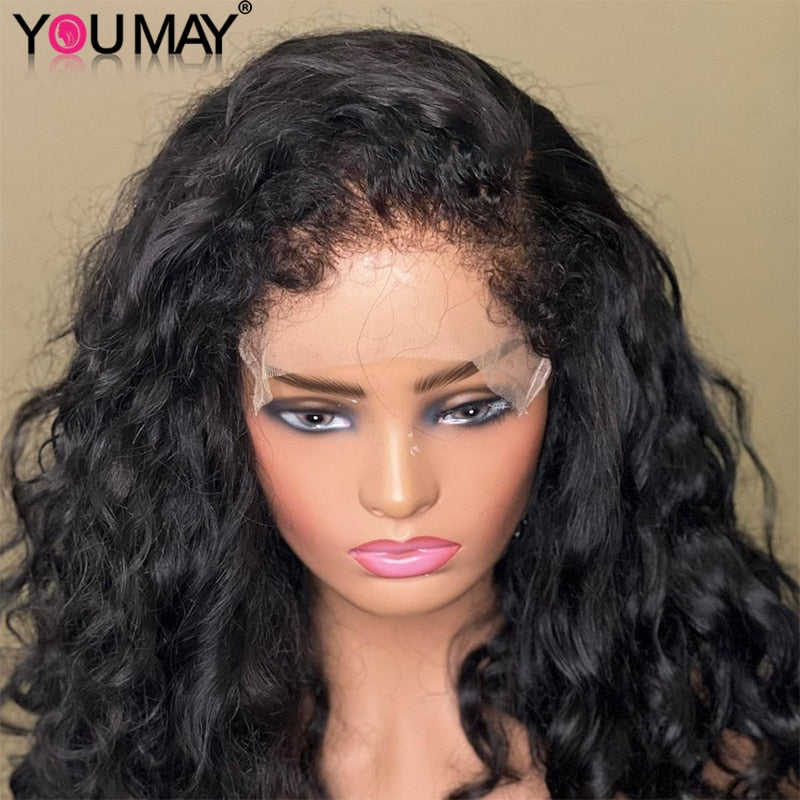 Youmay Loose Wave Human Hair Lace Front Wig with Virgin Curly Baby Hair --Kinky Edge Wigs