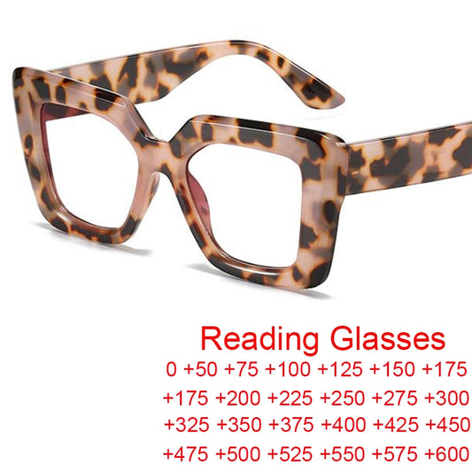 Oversized Fashion Clear Square Reading Glasses