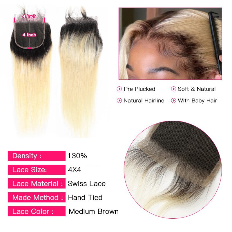 Facebeauty 1B 613 Honey Blonde Brazilian Straight Remy Human Hair - your-beauty-matters
