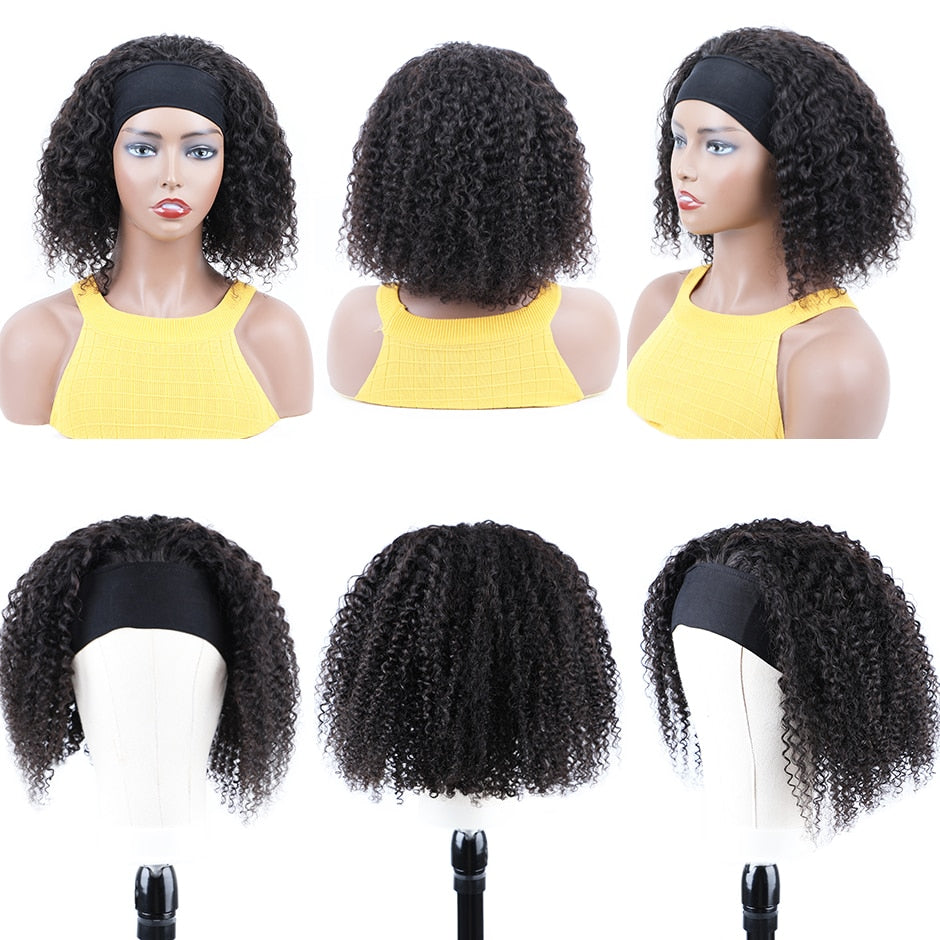 Isee Hair Short Bob Kinky Curly Headband Wig Glueless - Full Machine Wigs
