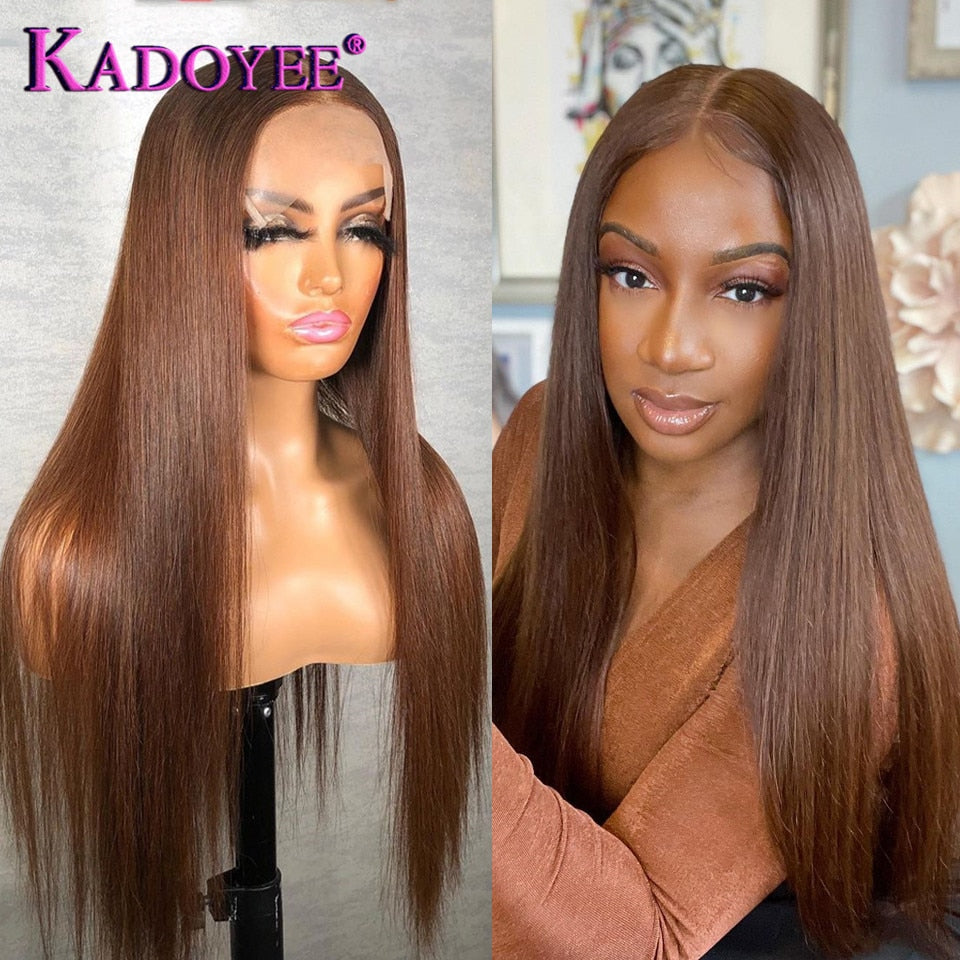Straight Human Hair Wigs For Women Brown Color Straight - your-beauty-matters