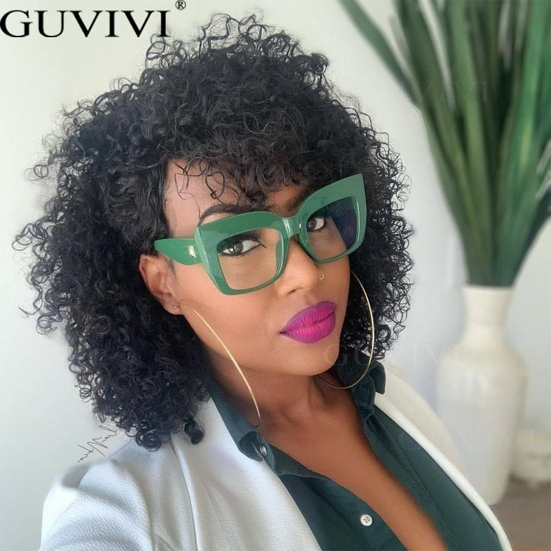 Ins Fashion Cat Eye Anti Blue Light Glasses Vintage Square Oversize Glasses