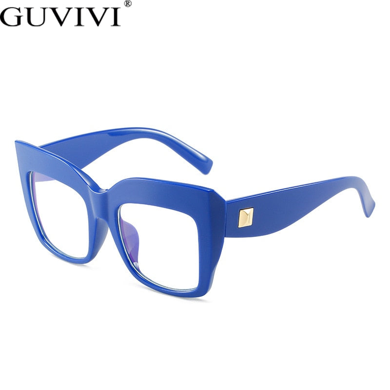 Ins Fashion Cat Eye Anti Blue Light Glasses Vintage Square Oversize Glasses
