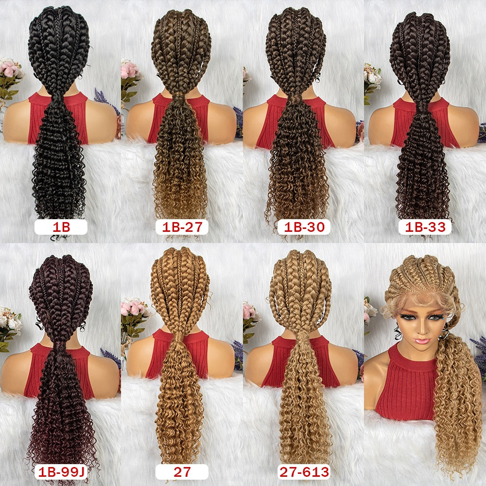 Lace Frontal Synthetic Braided Wigs Lace Front Braided Ponytail Wig