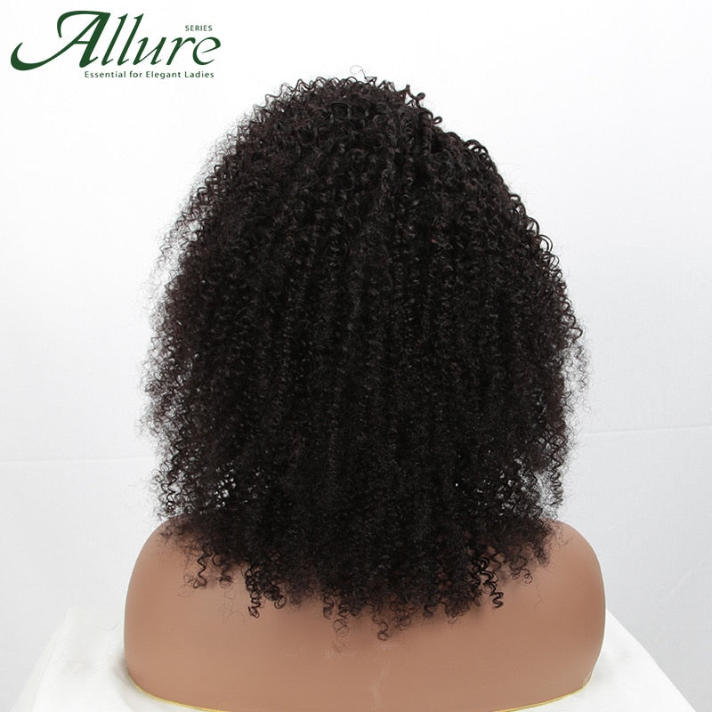 Natural Afro Kinky Curly Lace Front Human Hair Wig - Short Curly Brazilian Human Women Hair - Natural Color2