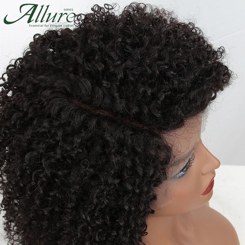 Natural Afro Kinky Curly Lace Front Human Hair Wig - Short Curly Brazilian Human Women Hair - Natural Color2