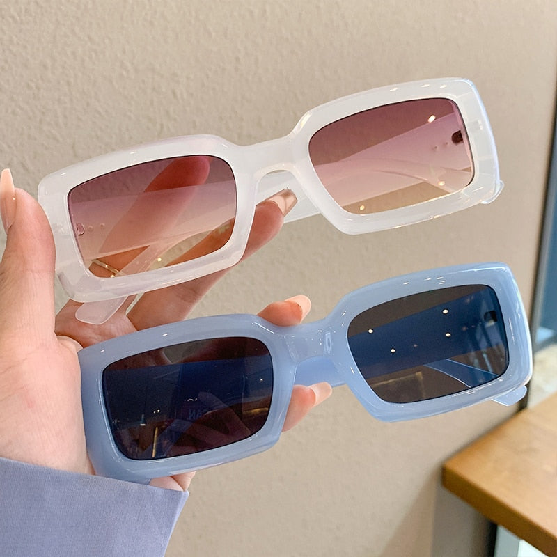 New Multicolor Rectangle Candy Color Sunglasses--Uv400 Shades - Sunglasses