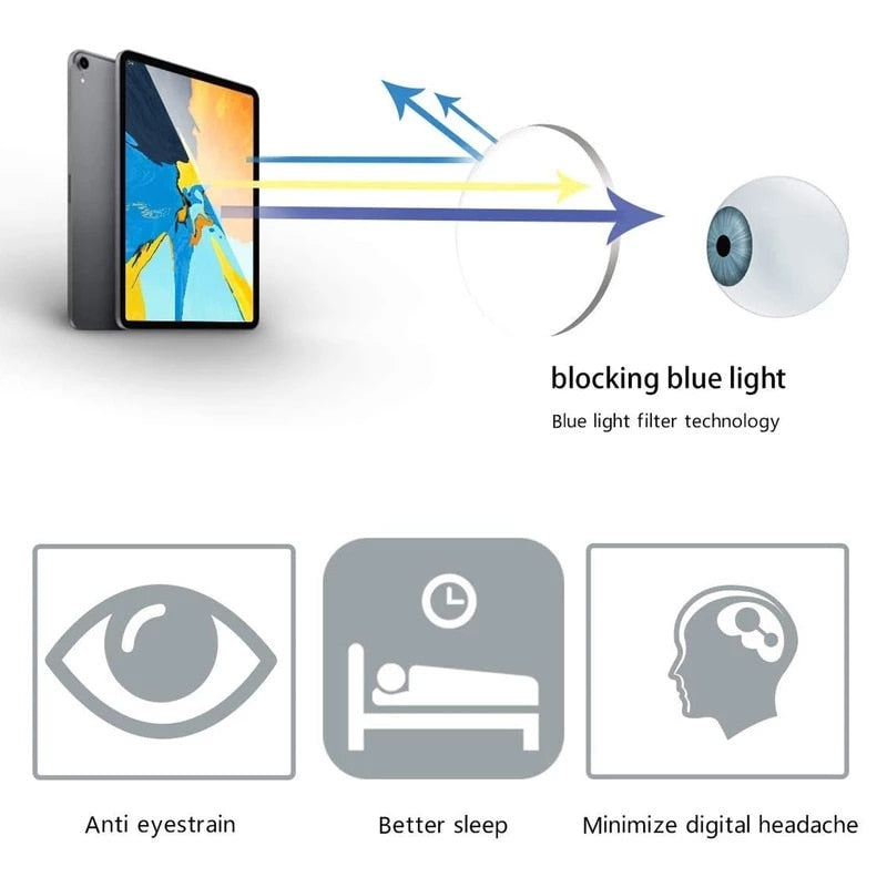 Square Optical Reading Glasses with Blue Light Filter